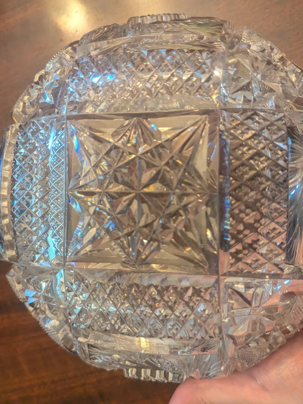 8” American Brilliant Period Crystal Cut Glass Bowl